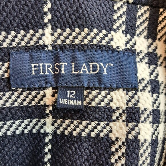 First Lady Checker Blazer Jacket Size 12 - Picture 7 of 11